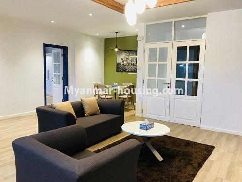Myanmar real estate - for rent property - No.4387 - Green Vision condominium room for rent in Bahan! - another view of living room