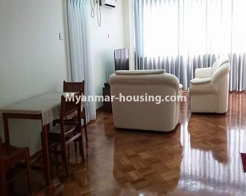 Myanmar real estate - for rent property - No.4390 - Condominium rent in Downtown! - dining area
