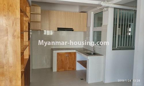 Myanmar real estate - for rent property - No.4391 - Ayar Chan Thar Condominium room for rent in Dagon Seikkan! - kitchen 