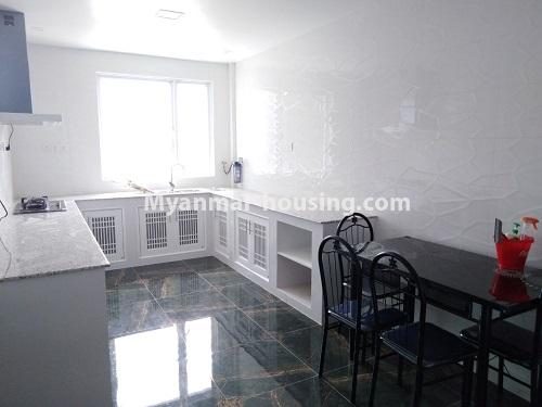 Myanmar real estate - for rent property - No.4392 - Condominium room for rent in Bahan! - Kitchen and dining area