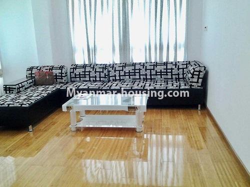 ミャンマー不動産 - 賃貸物件 - No.4398 - Zay Yar Thiri Condominium room for rent in Kamaryut! - living room