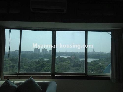 Myanmar real estate - for rent property - No.4399 - Nice condominium room with Kan Daw Gyi view, Tarmway! - outside view from master bedroom