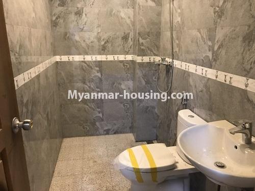 Myanmar real estate - for rent property - No.4400 - Condominium room in Lanmadaw! - master bedroom bathroom