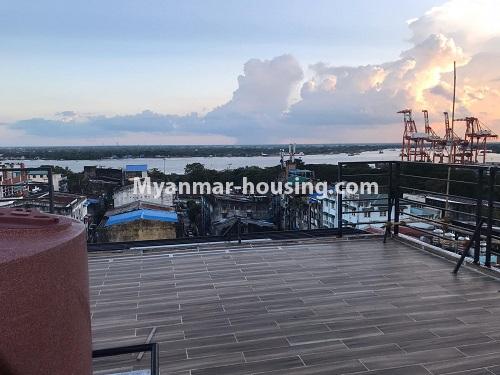 Myanmar real estate - for rent property - No.4401 - Duplex 2BHK Penthouse with nice view for rent in Downtown! - rooftop view