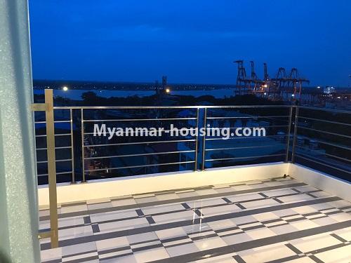 Myanmar real estate - for rent property - No.4401 - Duplex 2BHK Penthouse with nice view for rent in Downtown! - balcony view