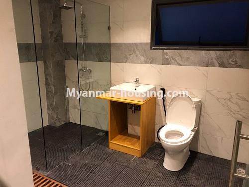 Myanmar real estate - for rent property - No.4401 - Duplex 2BHK Penthouse with nice view for rent in Downtown! - bathrom view