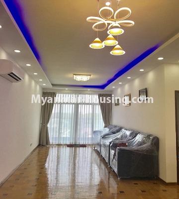 ミャンマー不動産 - 賃貸物件 - No.4402 - New and nice condominium room for rent in Sanchaung! - living room