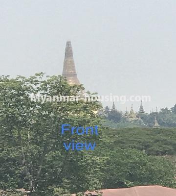 ミャンマー不動産 - 賃貸物件 - No.4402 - New and nice condominium room for rent in Sanchaung! - shwedagon pagoda view from the room