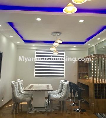 缅甸房地产 - 出租物件 - No.4402 - New and nice condominium room for rent in Sanchaung! - dining area