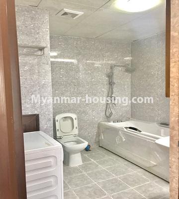 Myanmar real estate - for rent property - No.4402 - New and nice condominium room for rent in Sanchaung! - master bedroom bathroom