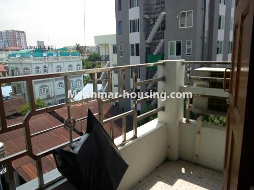 Myanmar real estate - for rent property - No.4407 - One bedroom apartment near Hledan Junction! - balcony