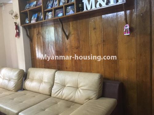 缅甸房地产 - 出租物件 - No.4410 - Furnished apartment room for rent in North Dagon! - living room view