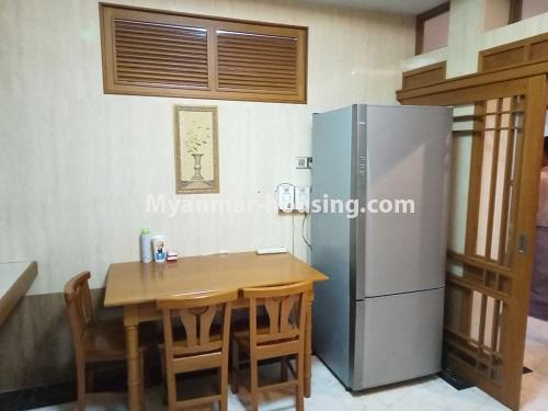 缅甸房地产 - 出租物件 - No.4412 - Nawarat Condominium room with decoration for rent in Dagon! - dining area