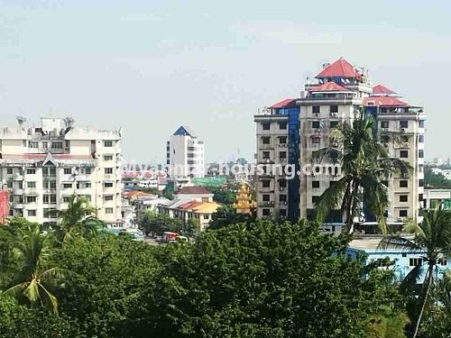 Myanmar real estate - for rent property - No.4420 - New building and decorated condominium room for rent in Thin Gan Gyun - outside view from the room