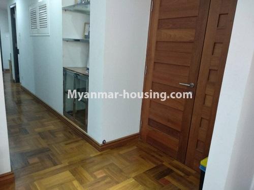 Myanmar real estate - for rent property - No.4421 - Decorated Mini Condominium room for rent on Kyaun Myaung Road, Tarmway! - corridor