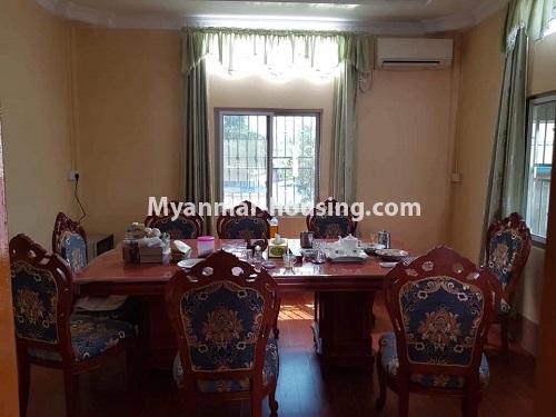 Myanmar real estate - for rent property - No.4422 - Decorated two storey landed house with big office option or guest-house option for rent in Hlaing! - dining area