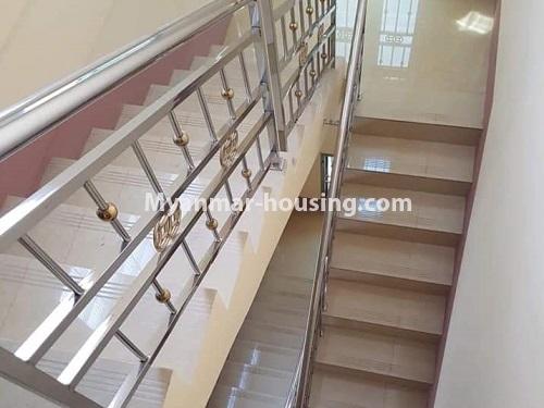 Myanmar real estate - for rent property - No.4422 - Decorated two storey landed house with big office option or guest-house option for rent in Hlaing! - stairs view