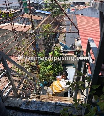 Myanmar real estate - for rent property - No.4424 - Top floor with river view and town view for rent in Chinatown, Lanmadaw! - emergency stairs