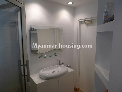 Myanmar real estate - for rent property - No.4425 - A Condominium room with full amenities in Bahan! - bathroom in master bedroom