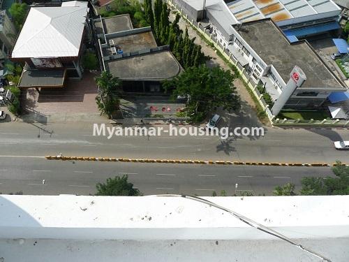 Myanmar real estate - for rent property - No.4425 - A Condominium room with full amenities in Bahan! - road view from the room