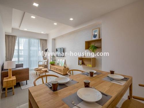 缅甸房地产 - 出租物件 - No.4426 - Luxurious condominium room with full facilities near Myanmar Plaza, Yankin! - living room