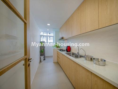 Myanmar real estate - for rent property - No.4426 - Luxurious condominium room with full facilities near Myanmar Plaza, Yankin! - kitchen