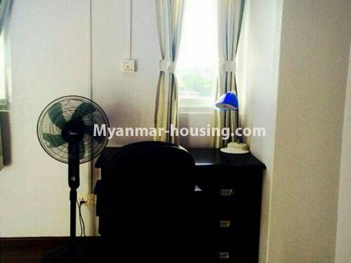 Myanmar real estate - for rent property - No.4428 - Two bedroom serviced apartment near Myanmar Plaza in Yankin! - computer table and chair