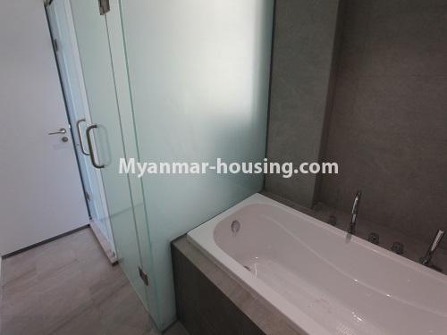 Myanmar real estate - for rent property - No.4430 - One bedroom serviced apartment on Upper Pansodan road in Mingalar Taung Nyunt! - bathroom