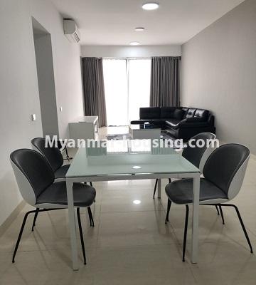 ミャンマー不動産 - 賃貸物件 - No.4433 - Kantharyar Residential Condominium room in nice area, Mingalar Taung Nyunt! - dining area