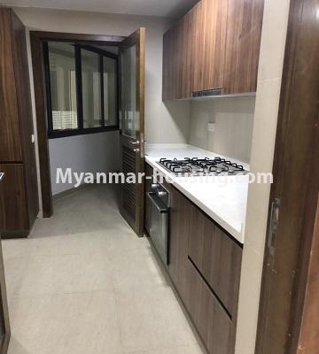 ミャンマー不動産 - 賃貸物件 - No.4433 - Kantharyar Residential Condominium room in nice area, Mingalar Taung Nyunt! - kitchen