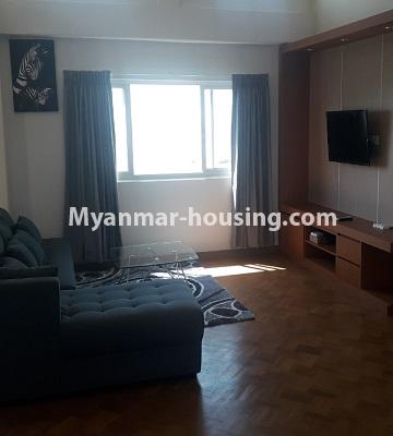 Myanmar real estate - for rent property - No.4435 - Pent house with nice view and will full facilities for rent in Sin Oh Tan, Latha! - living room