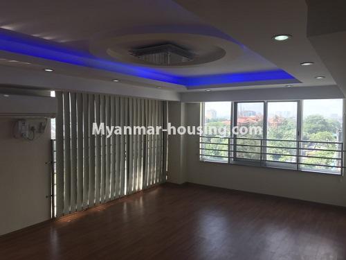 Myanmar real estate - for rent property - No.4437 - White Cloud Condominium room with standard decoration for rent in Batahtaung! - upstairs living room area