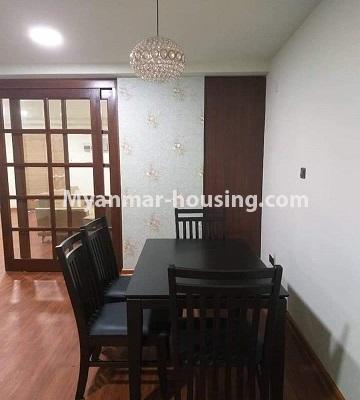 Myanmar real estate - for rent property - No.4438 - Nawarat Condominium building with full facilities for rent in Kamaryut! - dining area