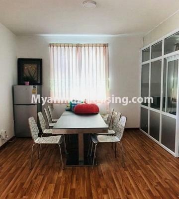 Myanmar real estate - for rent property - No.4439 - New condominium room with full facilities in Sanchaung! - dining area