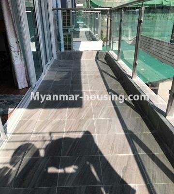 Myanmar real estate - for rent property - No.4439 - New condominium room with full facilities in Sanchaung! - balcony 