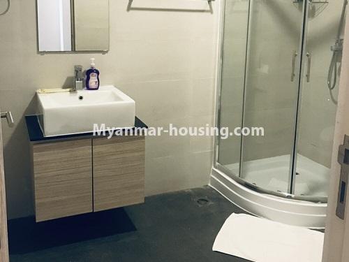 Myanmar real estate - for rent property - No.4440 - Serviced room studio type with full facilities for rent in Dagon Township. - bathroom view