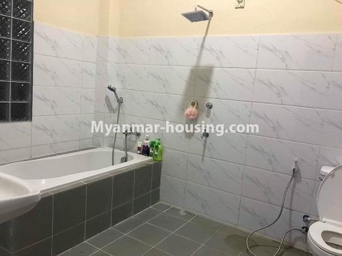 Myanmar real estate - for rent property - No.4443 - Newly built three storey landed house for rent near Hlaing Thar Yar Industrial Zone! - bathroom 