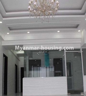 Myanmar real estate - for rent property - No.4444 - New condominium room in Kanbawza Tower for rent on Pyay road, Myaynigone! - living room and ceilling view