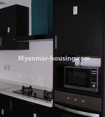 ミャンマー不動産 - 賃貸物件 - No.4444 - New condominium room in Kanbawza Tower for rent on Pyay road, Myaynigone! - kitchen