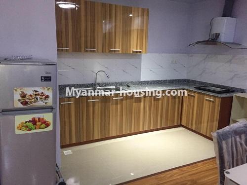 ミャンマー不動産 - 賃貸物件 - No.4446 - New condominium room in Sanchaung Garden Residence for rent in Sanchaung!  - kitchen