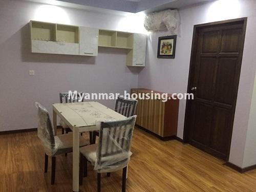 Myanmar real estate - for rent property - No.4446 - New condominium room in Sanchaung Garden Residence for rent in Sanchaung!  - dining area