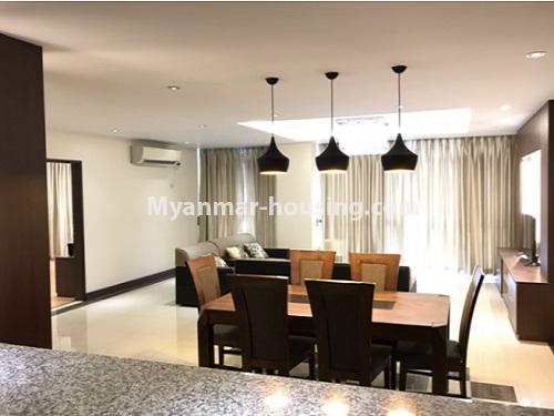 Myanmar real estate - for rent property - No.4450 - Luxurious condominium room for rent in Hlaing! - dining area