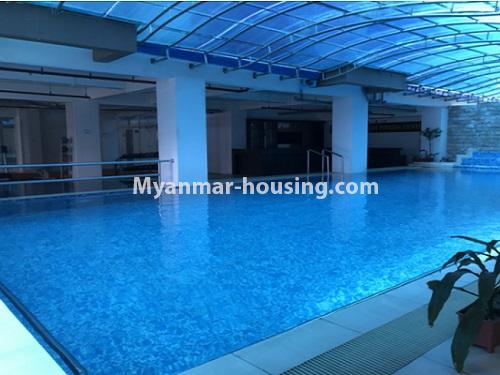 မြန်မာအိမ်ခြံမြေ - ငှားရန် property - No.4450 - လှိုင်တွင် ဇိမ်ခံကွန်ဒိုခန်းသစ် ငှားရန်ရိသည်။swimming pool