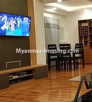 Myanmar real estate - for rent property - No.4456 - Penthouse with beautiful decoration and full furniture for rent in the Heart of Yangon! - anothr view of living room