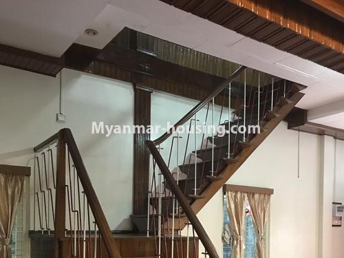 ミャンマー不動産 - 賃貸物件 - No.4457 - Landed house with five master bedrooms for rent in Kamaryut! - stairs to upstairs