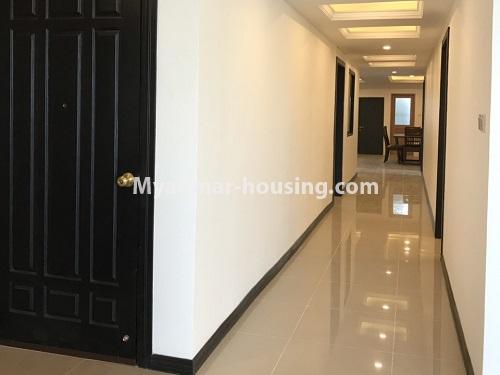 Myanmar real estate - for rent property - No.4464 - Furnished condominium room for rent on Parami Road, Hlaing Township. - corridor