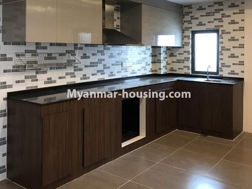 Myanmar real estate - for rent property - No.4464 - Furnished condominium room for rent on Parami Road, Hlaing Township. - Kitchen