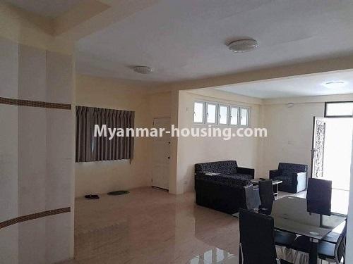မြန်မာအိမ်ခြံမြေ - ငှားရန် property - No.4466 - လှိုင်သာယာ န၀ဒေးအိမ်ယာတွင် အိပ်ခန်းငါးခန်းနှင့်အိမ် ငှားရန်ရှိသည်။living room