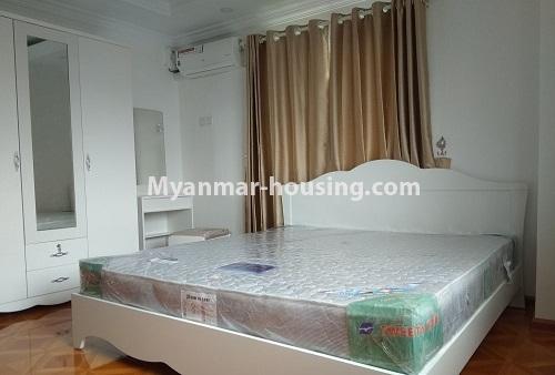 Myanmar real estate - for rent property - No.4468 - Furnished condominium room for rent in Hledan Junction Area! - master bedroom view