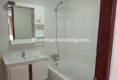 Myanmar real estate - for rent property - No.4468 - Furnished condominium room for rent in Hledan Junction Area! - master bedroom bathroom
